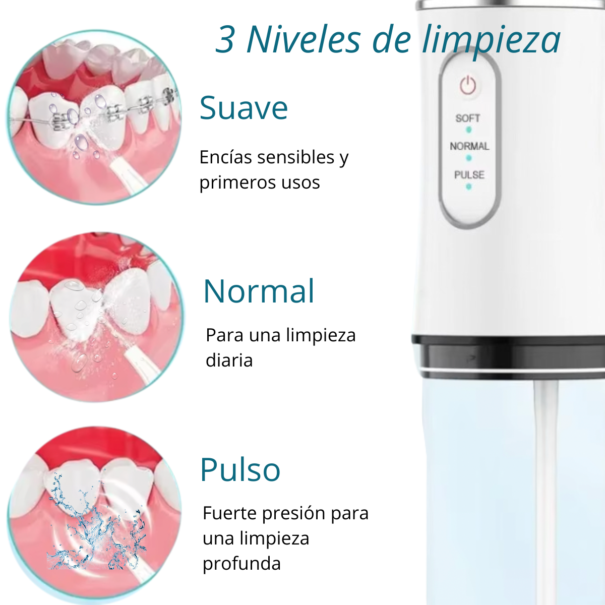 Tu Mejor Aliado para una Sonrisa Perfecta: IRRIGADOR BUCAL LIMPIA SMILE  (Portátil y Recargable con USB) + Envío Gratis a todo GUATEMALA + CREMA DENTAL BLANQUEADORA GRATIS