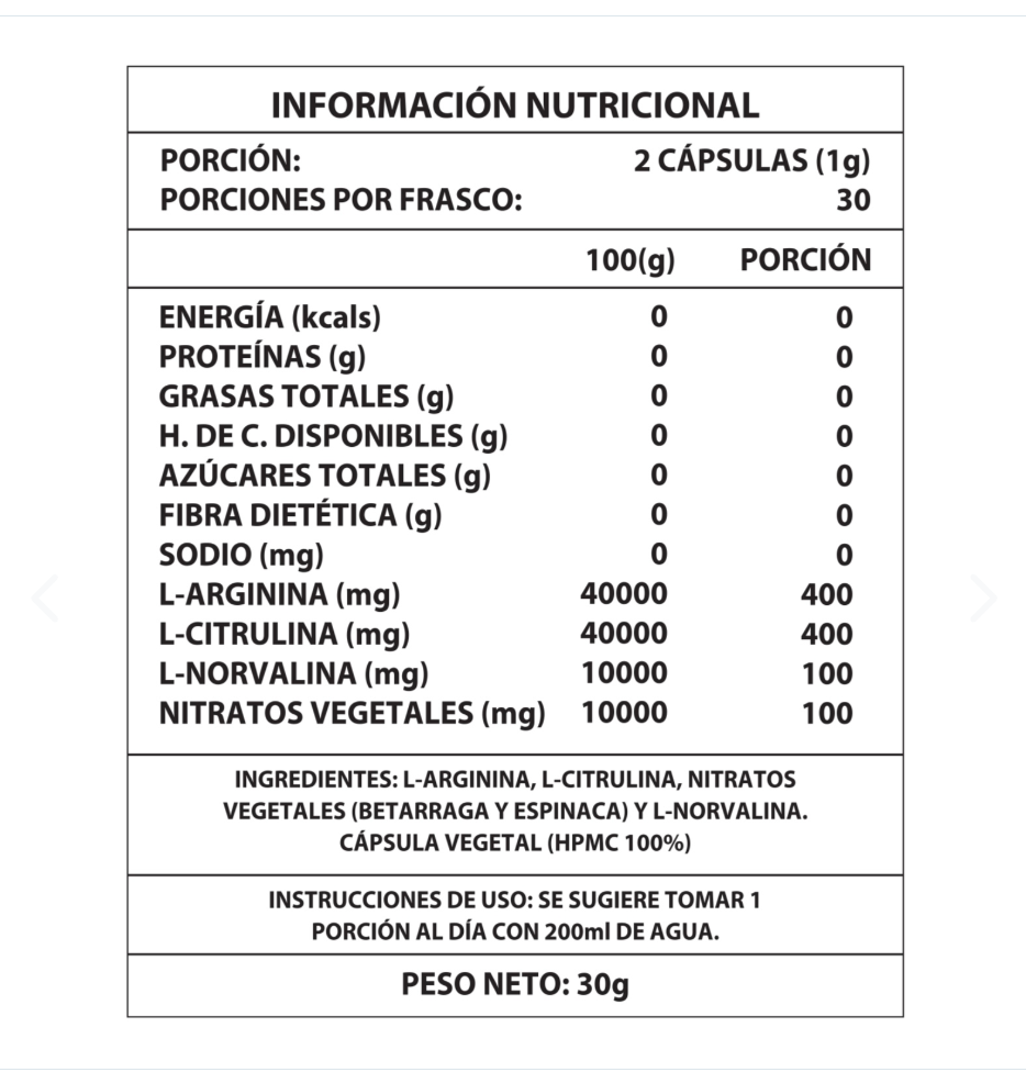 🧬 ÓXIDO NÍTRICO - Suplemento Premium 1000 mg
