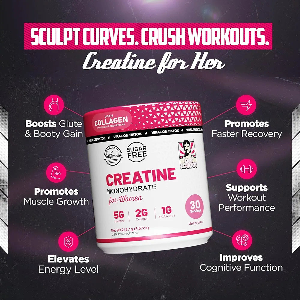 CREATINE MONOHYDRATADA ORIGINAL PARA MUJERES 🍑 3 EN 1 (+COLAGENO) + ENVIO GRATIS 🎁